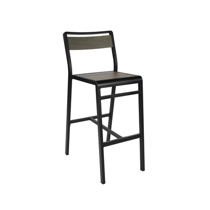 Emu Sid Bar AB1220 barstool in wenge finish with aluminum slatted seat and back