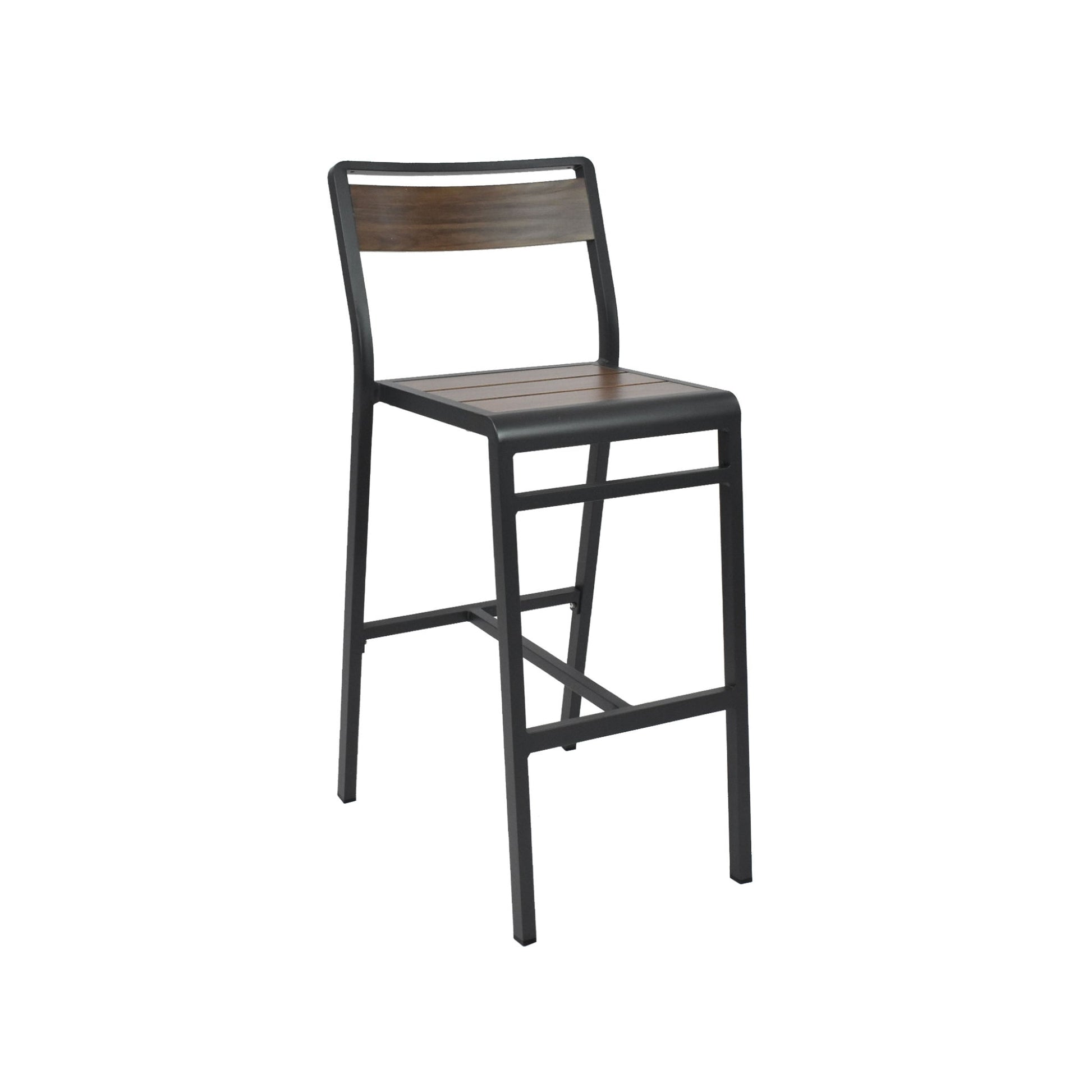 Emu Sid Bar AB1221 in walnut finish with brushed aluminum slatted construction