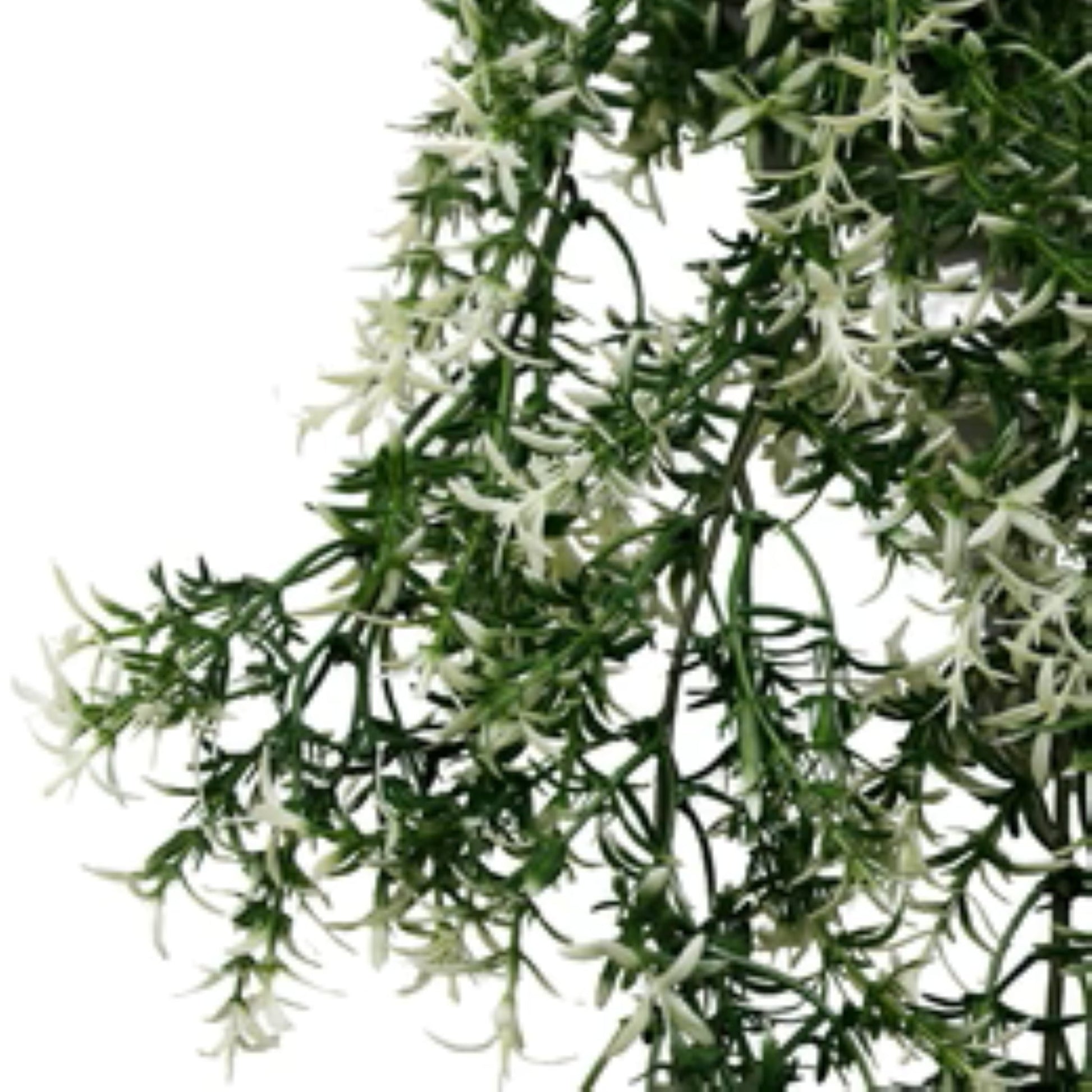 Fire-rated artificial jasmine greenery with cascading foliage