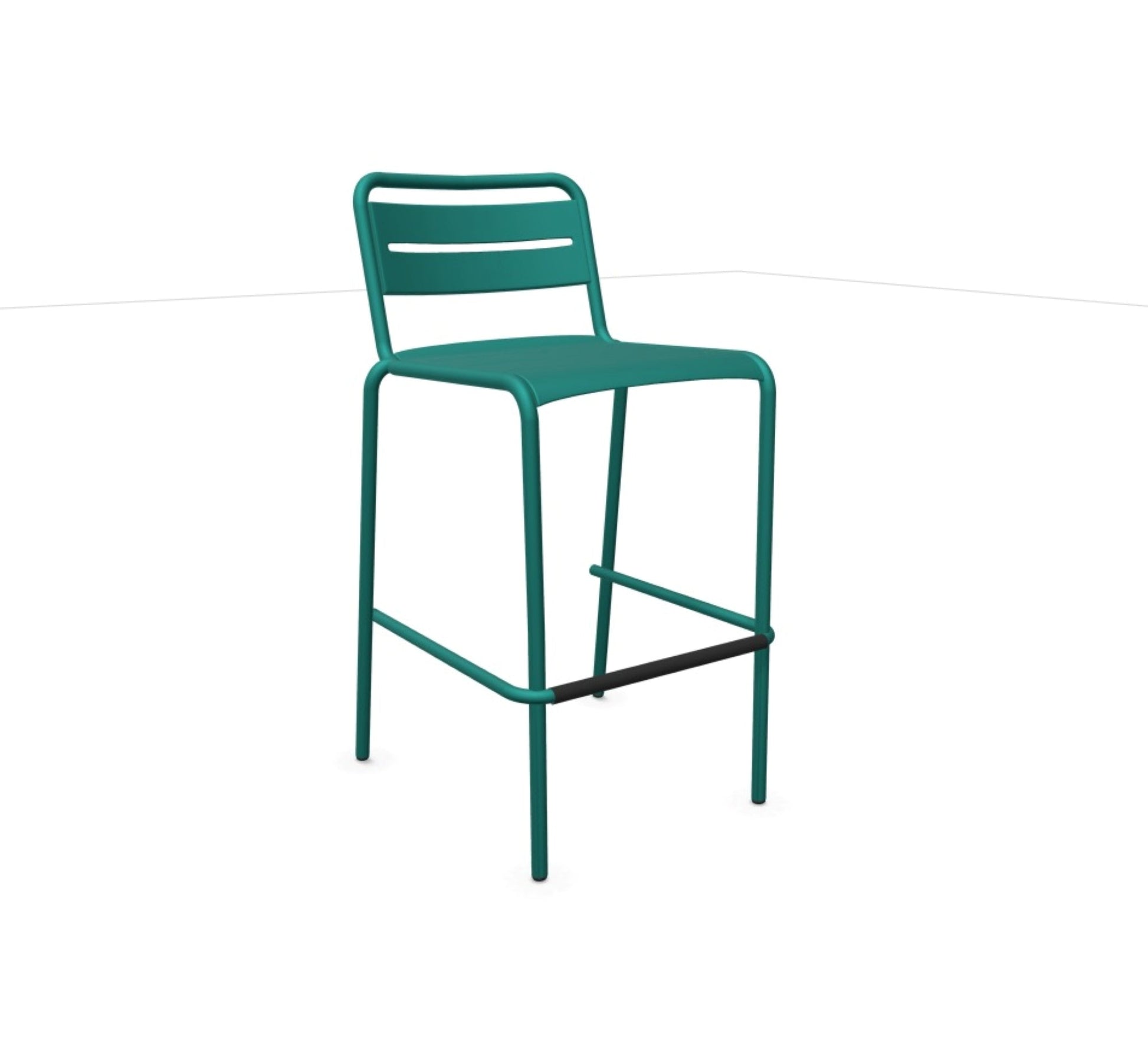 Ocean green Emu Star Bar E164N slatted steel barstool for indoor/outdoor use