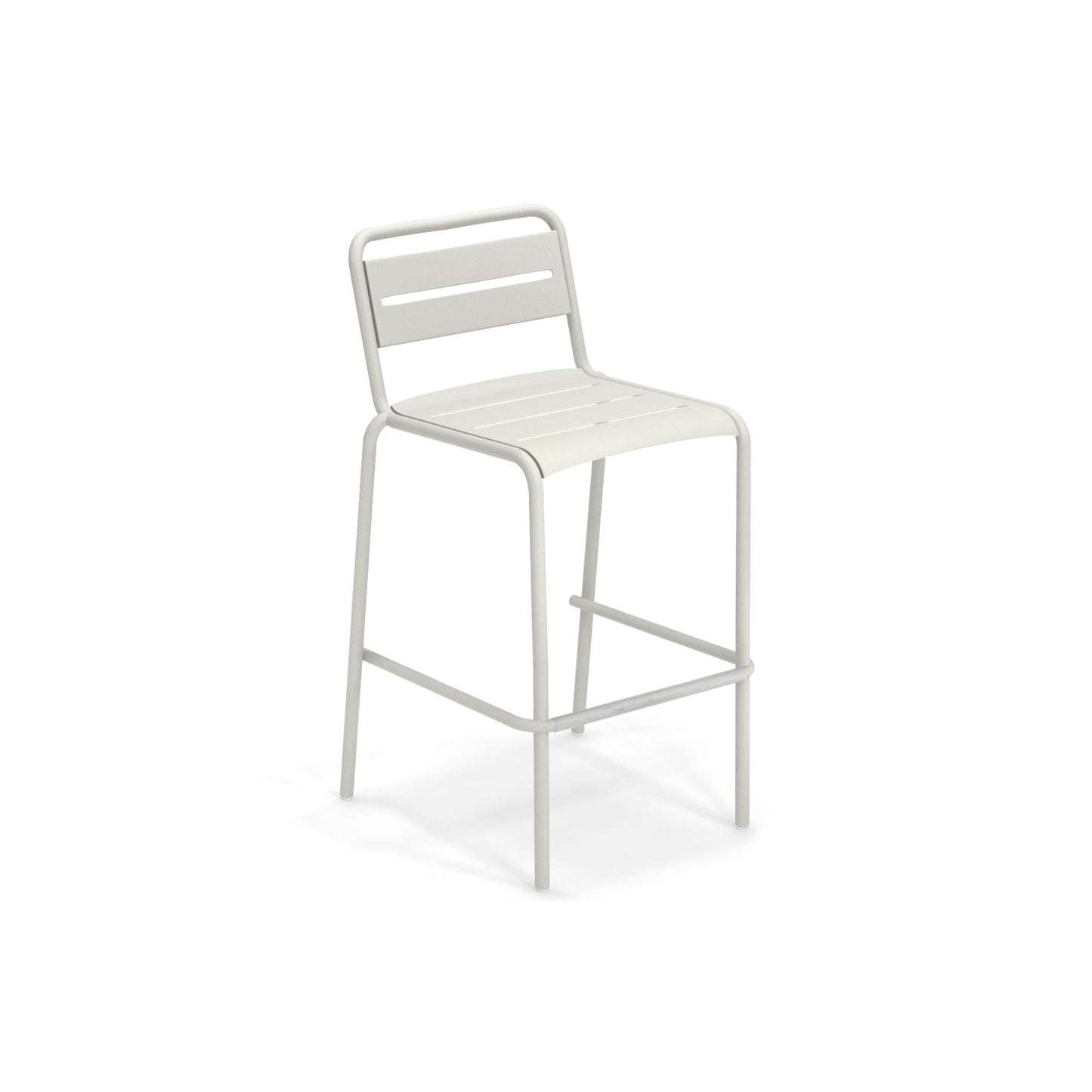 White Emu Star Bar E164N barstool with slatted steel seat and powder-coated finish