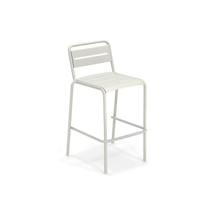 White Emu Star Bar E164N barstool with slatted steel seat and powder-coated finish