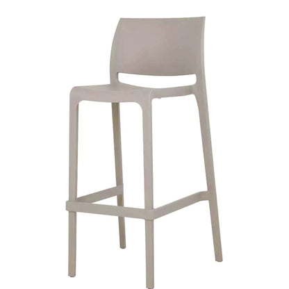 Teton outdoor barstool in greige with all-weather polypropylene resin construction