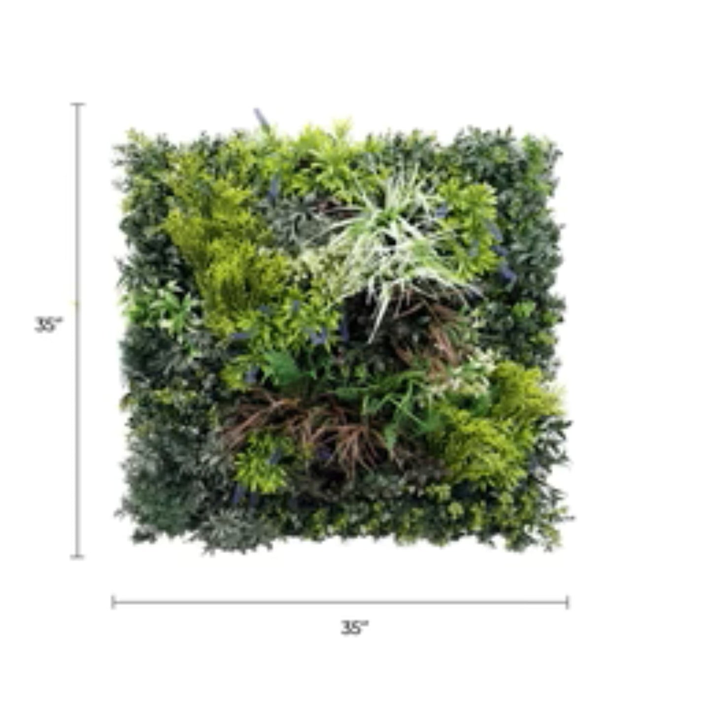 UV-resistant, fire-retardant commercial tropical green wall with dimensions