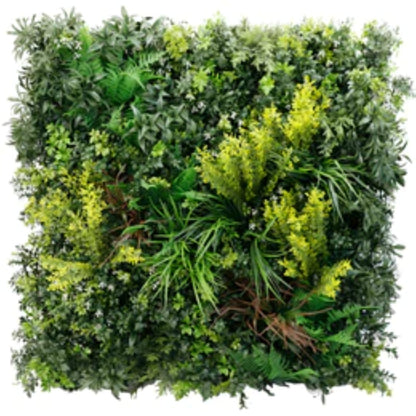 Evergreen faux vertical garden panel measuring 35 by 35 inches