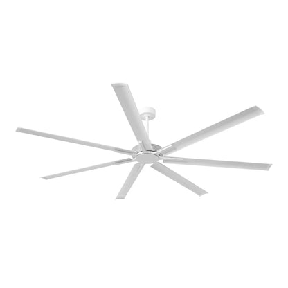 This fan is designed for large indoor spaces.&nbsp; 7-blade aluminum reversible fan blades create a sophisticated urban edge. It also comes with a 6-speed remote control.&nbsp;
Choose from 84"W or 100"W
Choose from white, silver or black finishes
Rod Length: 8 inches and 12 inches