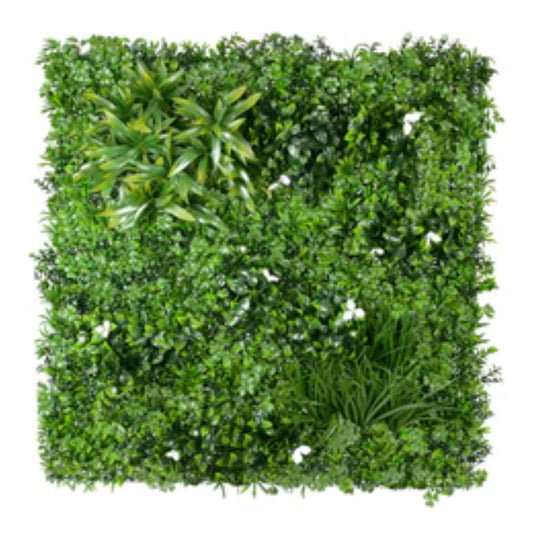 Luxury White Oasis artificial vertical garden panel measuring 40 by 40 inches