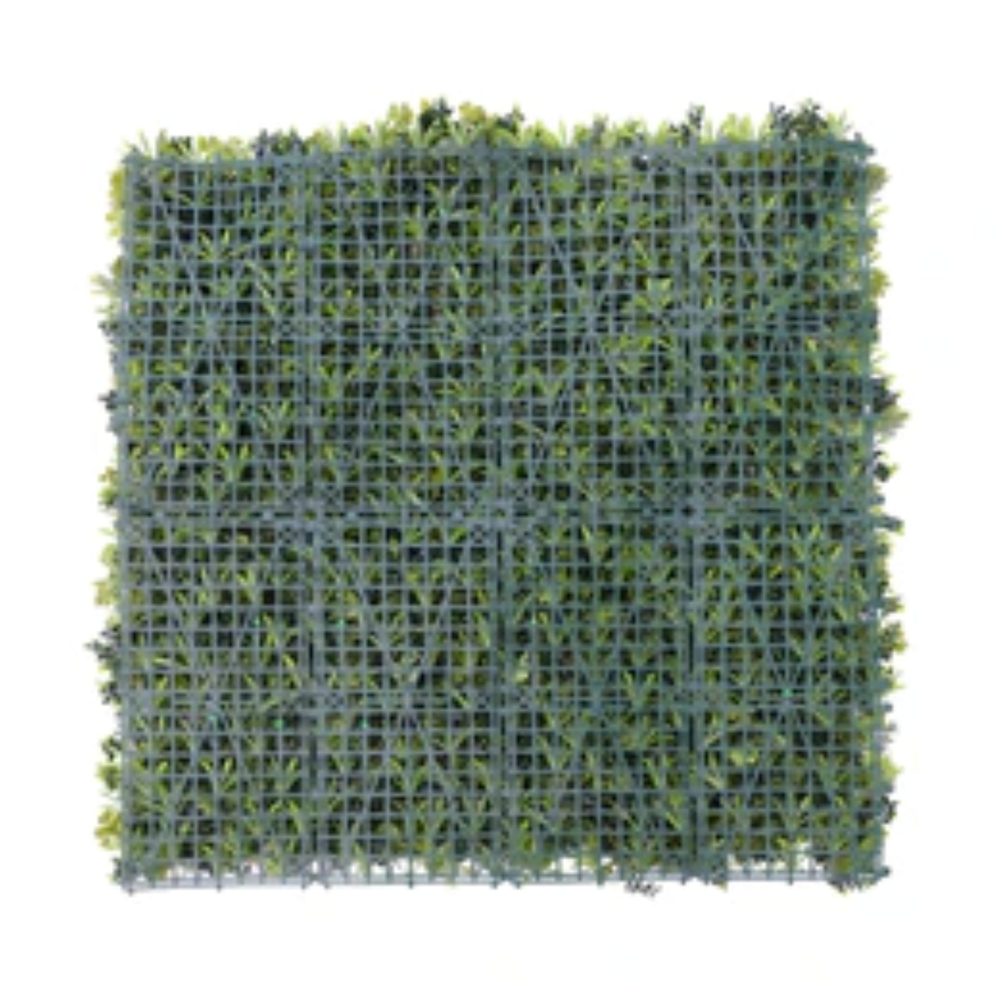 UV-resistant commercial white-accent artificial greenery panel back view