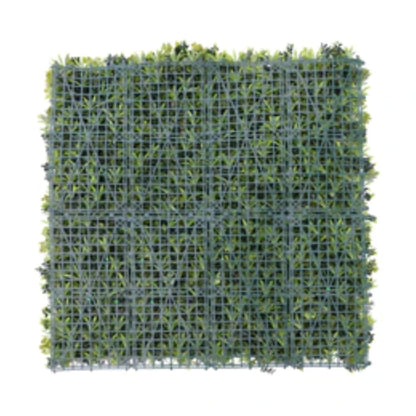 UV-resistant commercial white-accent artificial greenery panel back view