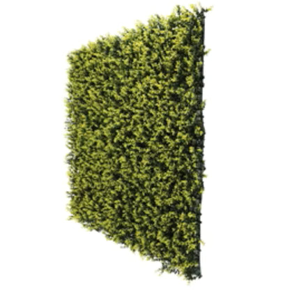 bright faux boxwood greenery panel