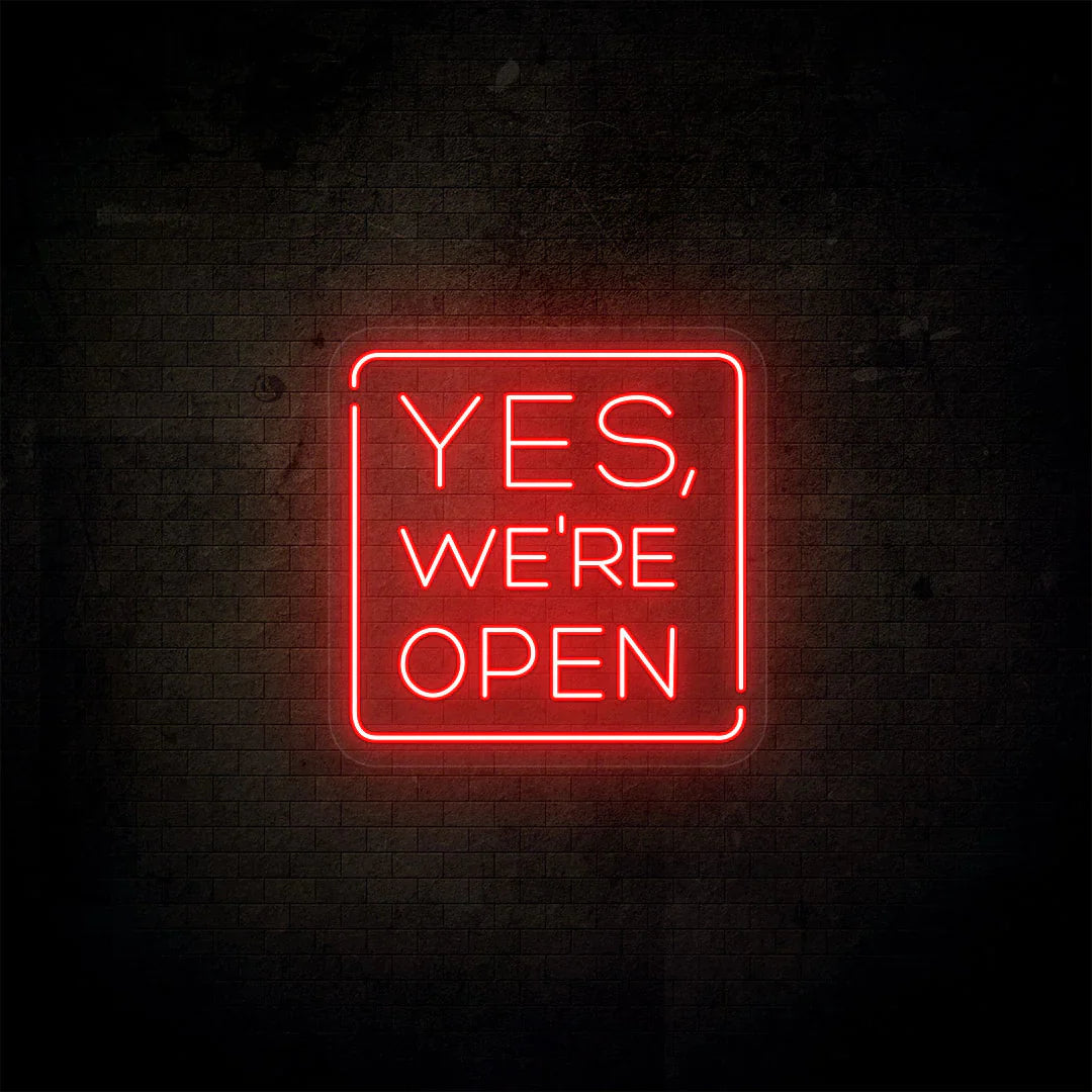 Attract customers with the Yes, We’re Open Neon Sign—bright, durable LED wall light for cafés, shops, and restaurants. Energy-efficient and easy to install.