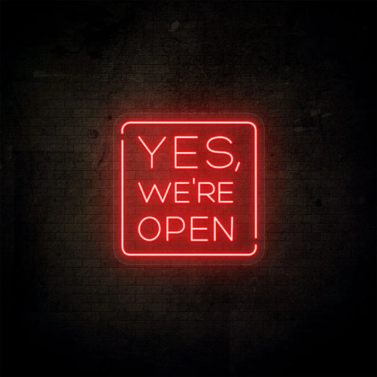 Attract customers with the Yes, We’re Open Neon Sign—bright, durable LED wall light for cafés, shops, and restaurants. Energy-efficient and easy to install.