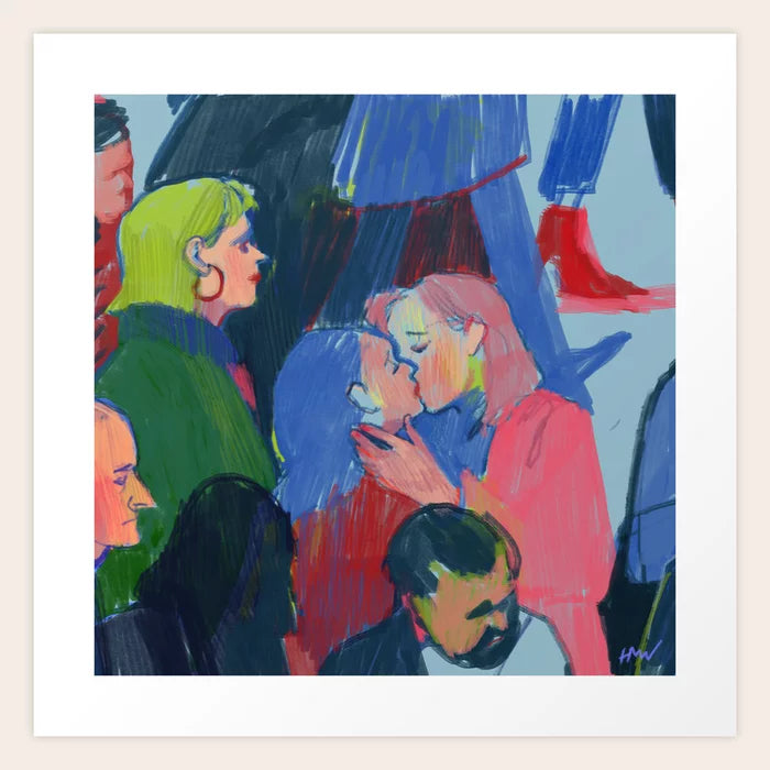 A Moment Art Print by Holly Warburton showcasing expressive modern artwork, ideal for hotels, restaurants, and cafés seeking artistic wall décor with warm, inviting tones.
