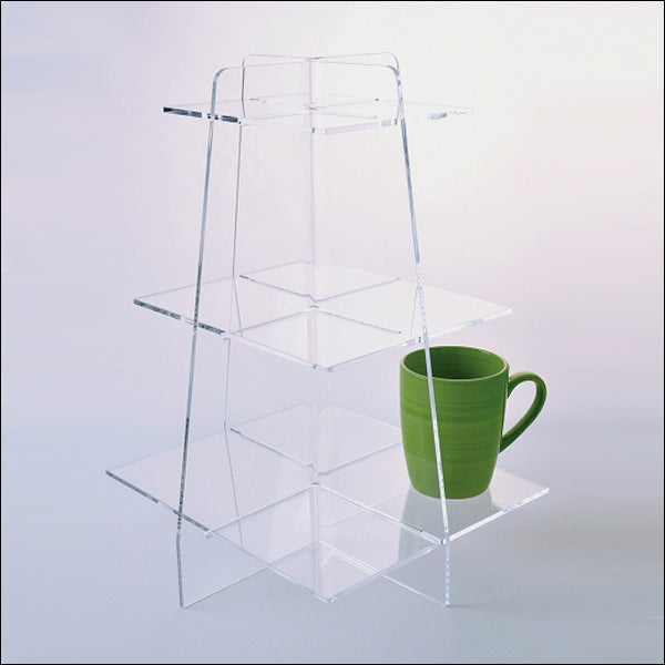 Acrylic 3 Tier Shelf Pyramid Display - 1