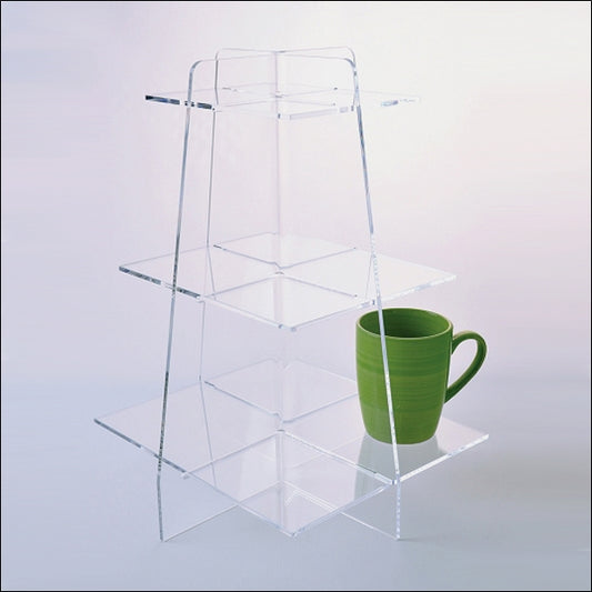 Acrylic 3 Tier Shelf Pyramid Display - 1