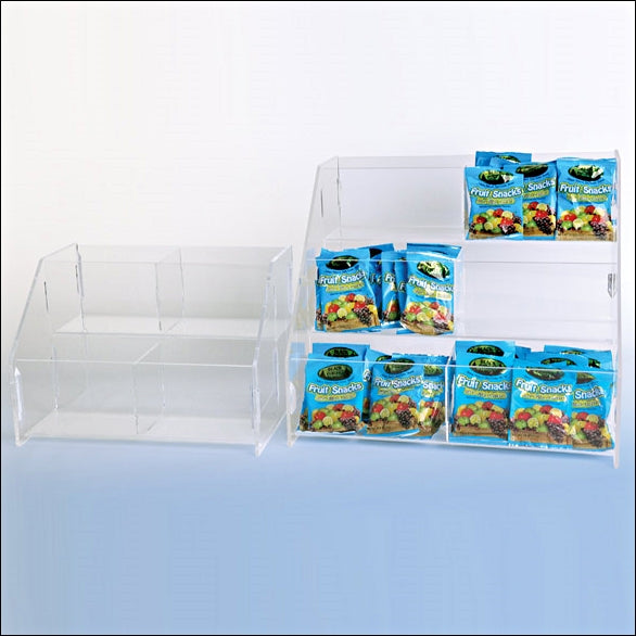 Double Wide Acrylic Tiered Bins - Multi-Sizes - 1