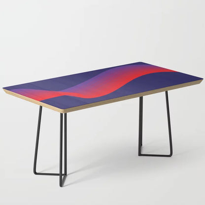 Amethyst Wave Coffee Table by Circa 78 Designs with black steel legs – retro purple wave design perfect for restaurant lounges, boutique hotels, and stylish café interiors