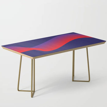 Amethyst Wave Coffee Table by Circa 78 Designs with gold steel legs – mid-century modern inspired table ideal for hotel lobbies, creative bar spaces, and retro-themed cafés