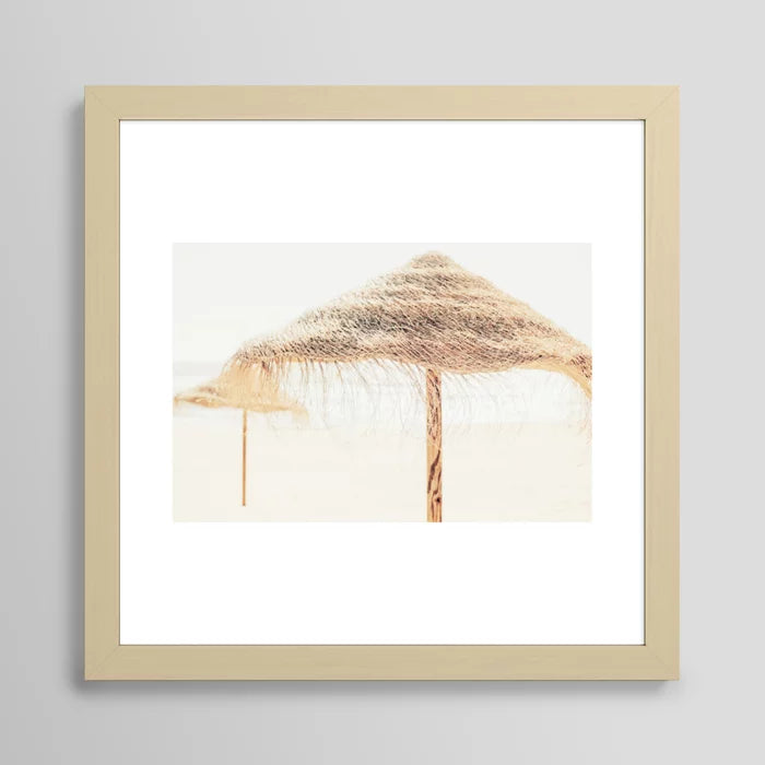 Beach Dreams III coastal print in maple frame in coffee shop or brunch café