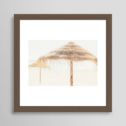 Beach Dreams III art print in walnut frame on lounge or cocktail bar wall