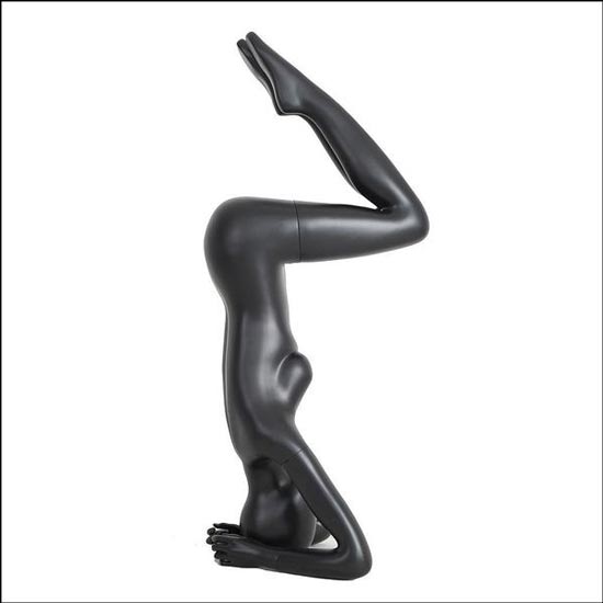 Black Yoga Mannequin Display - Head Stand Sirsasana Pose - 1