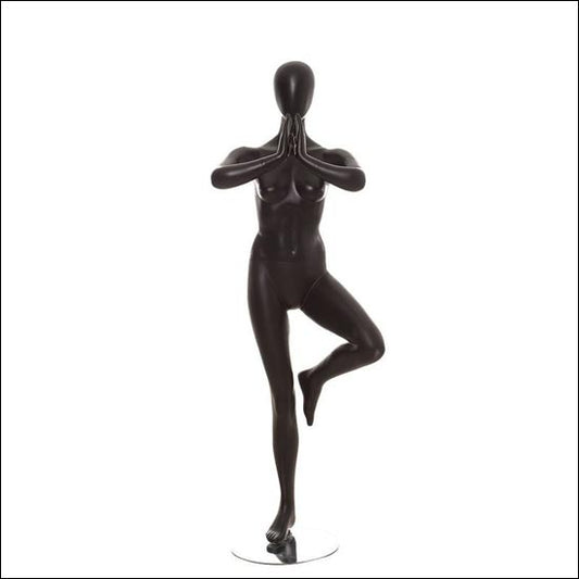 Black Yoga Mannequin Display - Tree Namaste Pose - 1