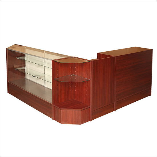 Economy Kiosk Combo - L Pattern in Cherry Finish - 1