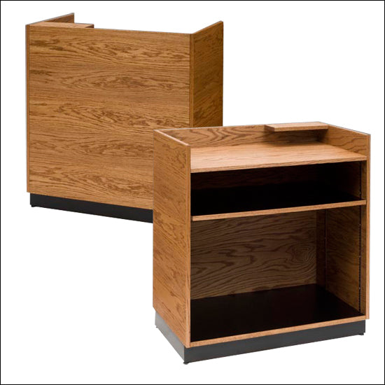 Classic Real Wood Cash Wrap Counter w/Bill Signing Ledge - 1