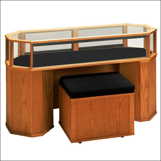 Classic Real Wood Sit-Down Jewelry Case - 1