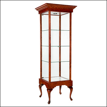 Classic Royal Tower Showcase Display with Crown Molding - Multiple Finish Options - 1