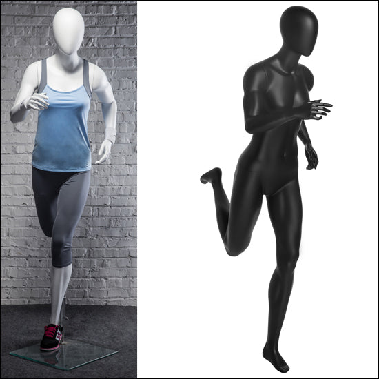 Classic Runner Pose - Female Mannequin - Black or White - 1