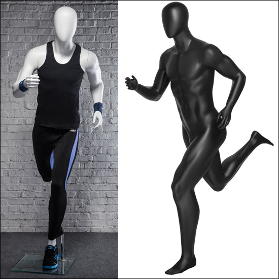 Classic Runner Pose - Male Mannequin - Black or White - 1