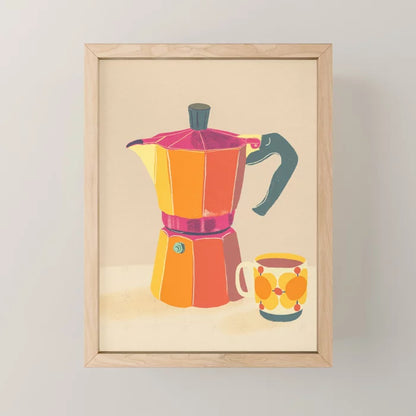 Coffee Break Mini Art Print by Gigi Rosado featuring modern still life coffee cup artwork on matte fine art paper.