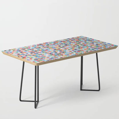 Colossal Polka Daubs Coffee Table by Ann Marie Coolick with black steel legs – bold abstract art-inspired furniture perfect for restaurant lounges, boutique hotels, and modern cafés