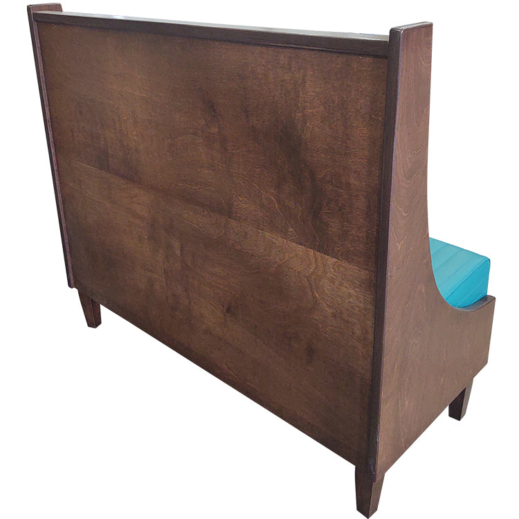 Baldwin wood frame restaurant booth with upholstered seat and birch finish