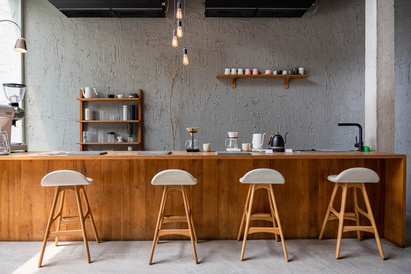 custom restaurant bar counter wood cabinetry modern design