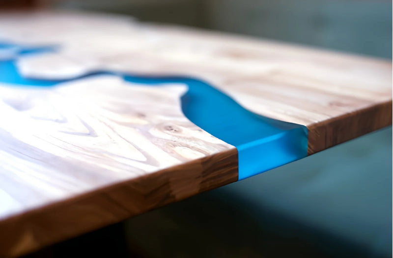 custom restaurant epoxy river table top commercial wood design