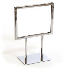 Chrome Countertop Sign Holders - 1
