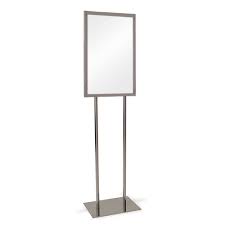 14" x 22" Bulletin Sign Holder w/ Flat Base - Chrome - 1