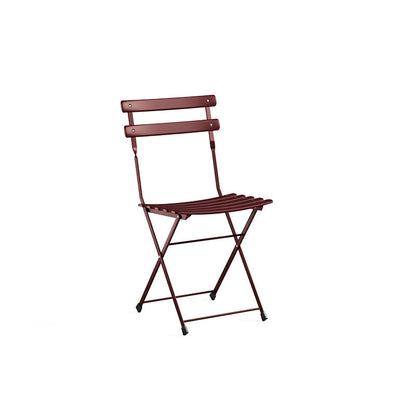 Emu Arc en Ciel E314 intense red finish folding chair crafted from powder-coated steel with a modern, compact folding design.