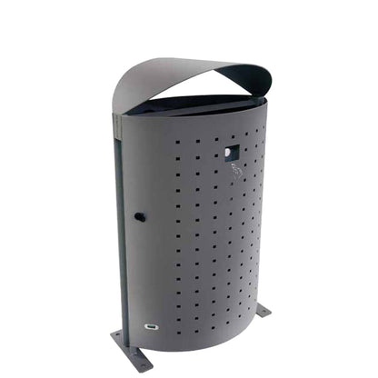 emu dara u694l 51 gallon steel outdoor litter bin with ashtray snuffer and bolt down design for public or hospitality areas