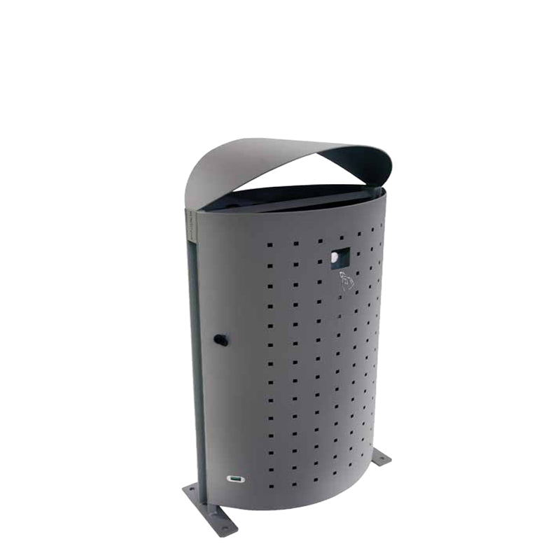 emu dara u694s 25 gallon outdoor litter bin with ashtray and snuffer steel bolt down design for parks restaurants and commercial spaces