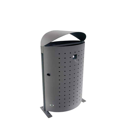 emu dara u694s 25 gallon outdoor litter bin with ashtray and snuffer steel bolt down design for parks restaurants and commercial spaces