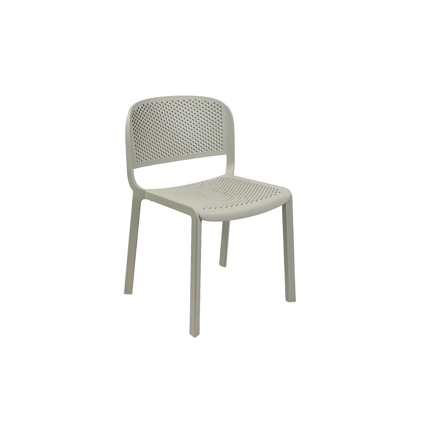 Emu Dome B9011 stackable polypropylene side chair in beige finish, offering a soft neutral tone for modern cafés, restaurants, and outdoor dining spaces.