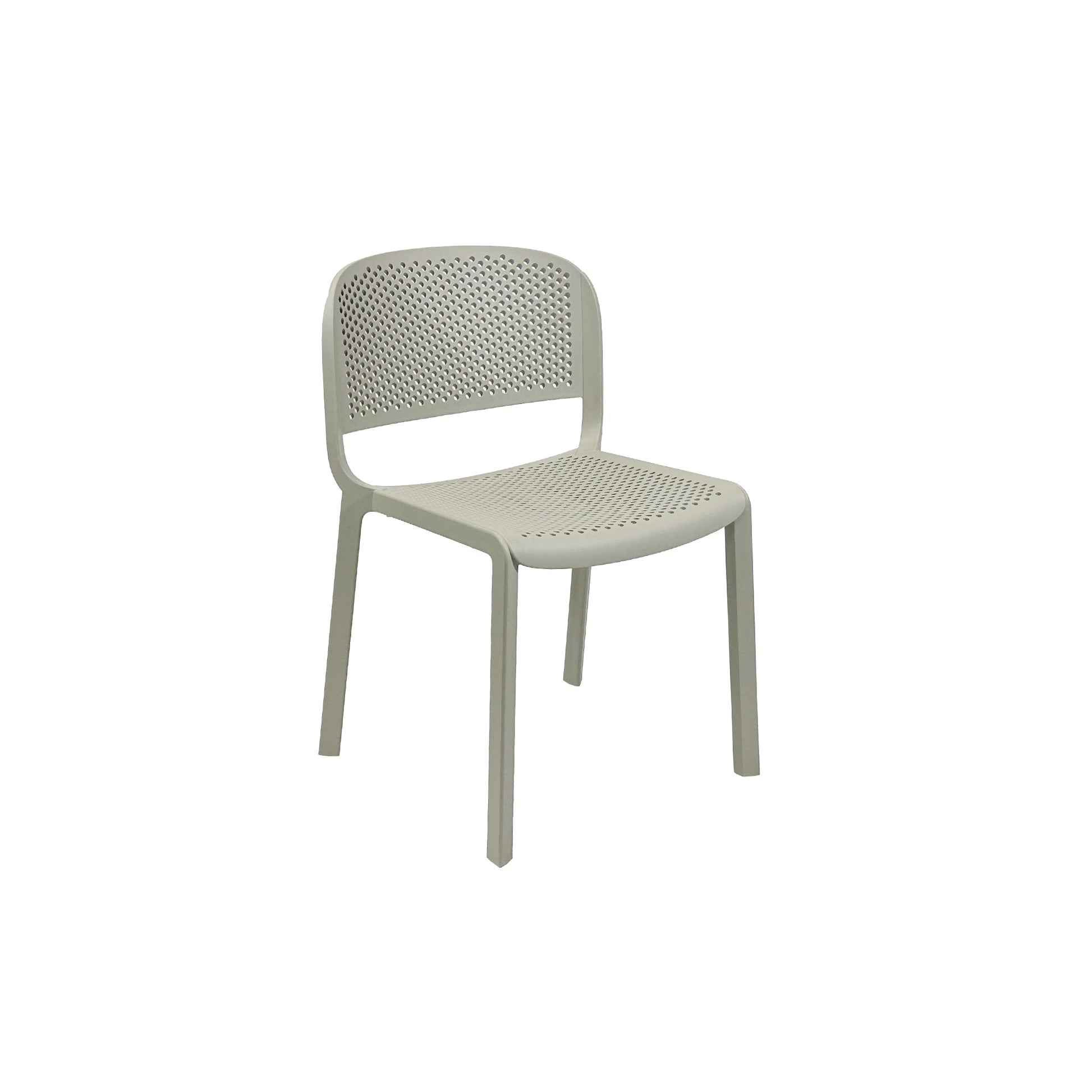 Emu Dome B9011 stackable polypropylene side chair in beige finish, offering a soft neutral tone for modern cafés, restaurants, and outdoor dining spaces.