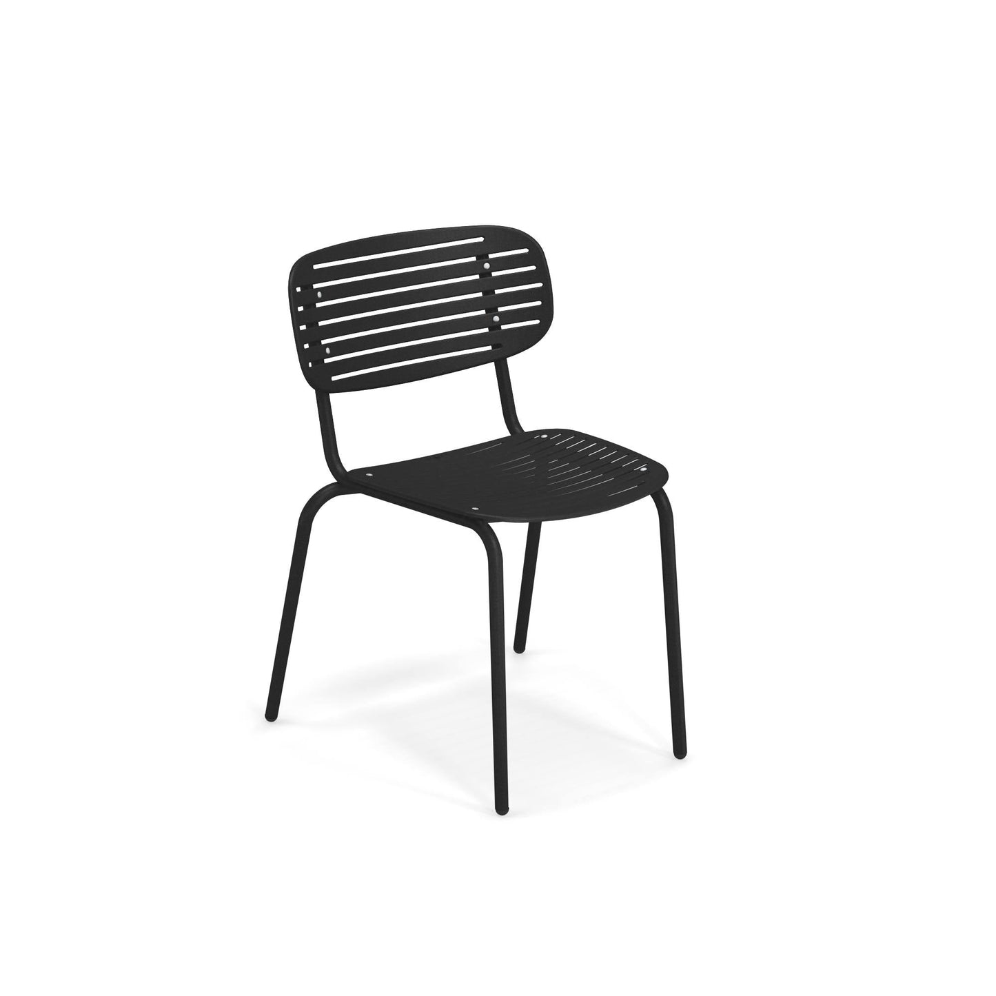 Emu Mom #639 black powder-coated steel chair offering modern style and durability for hospitality seating.