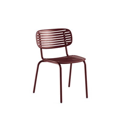 Emu Mom #639 intense red steel chair for restaurants and hospitality spaces, offering vibrant modern design.