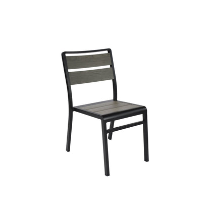 Emu Sid AB 1020HD aluminum stacking chair with rich walnut finish, lightweight and durable for commercial or residential seating.