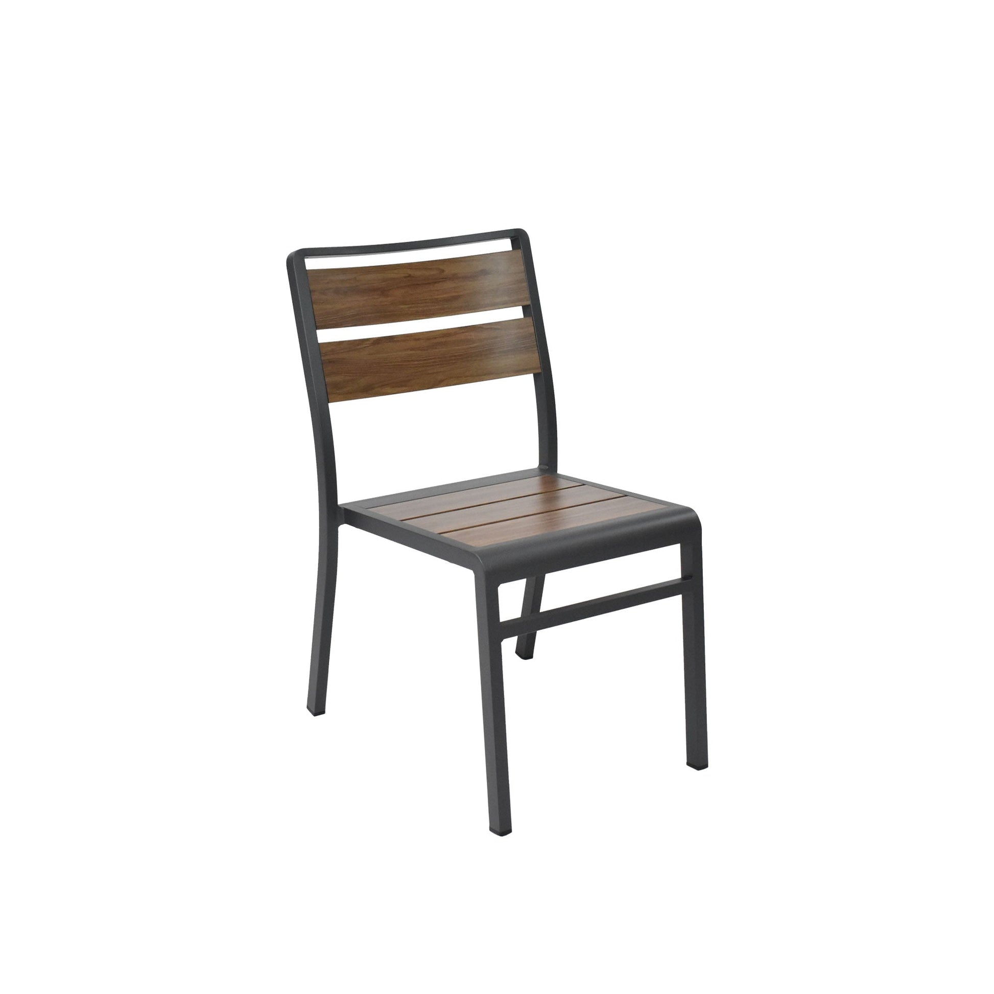 Emu Sid AB 1020HD aluminum side chair in modern grey finish, stackable design ideal for cafés, outdoor dining, and hospitality spaces.