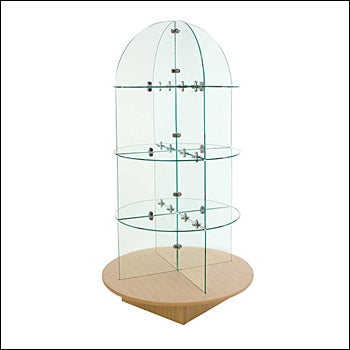 Glass Merchandiser Tower with Round Base - 1